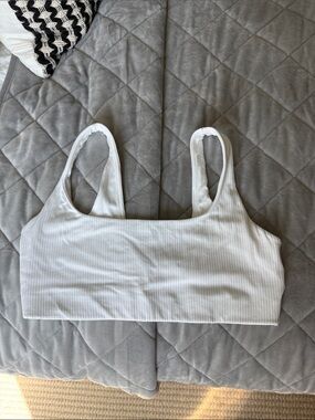 Offline by Aerie Women’s Ribbed Scoop Neck Bralette - White